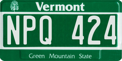 VT license plate NPQ424