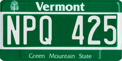 VT license plate NPQ425