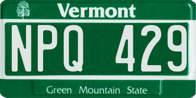 VT license plate NPQ429