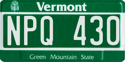 VT license plate NPQ430
