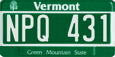 VT license plate NPQ431