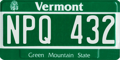 VT license plate NPQ432