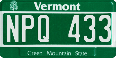 VT license plate NPQ433
