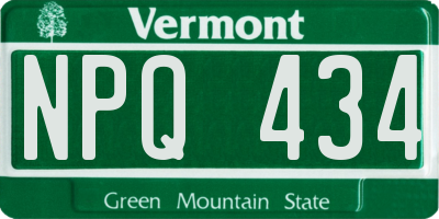 VT license plate NPQ434
