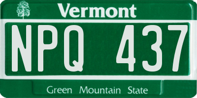 VT license plate NPQ437