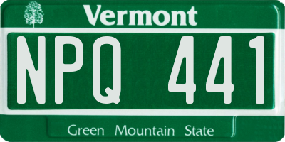 VT license plate NPQ441