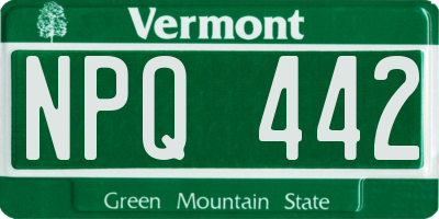 VT license plate NPQ442