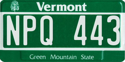 VT license plate NPQ443