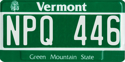 VT license plate NPQ446