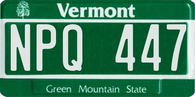 VT license plate NPQ447