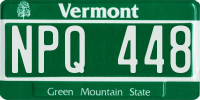 VT license plate NPQ448
