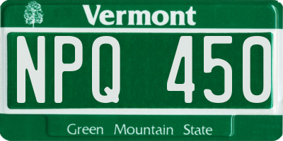 VT license plate NPQ450
