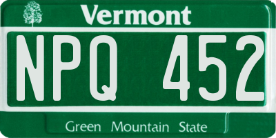 VT license plate NPQ452