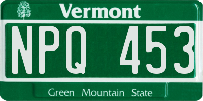 VT license plate NPQ453
