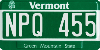 VT license plate NPQ455
