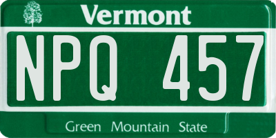 VT license plate NPQ457