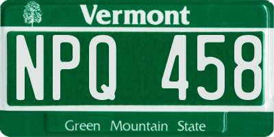 VT license plate NPQ458