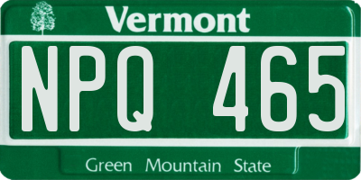 VT license plate NPQ465