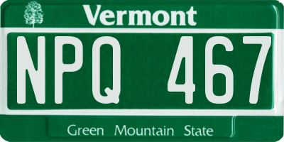 VT license plate NPQ467