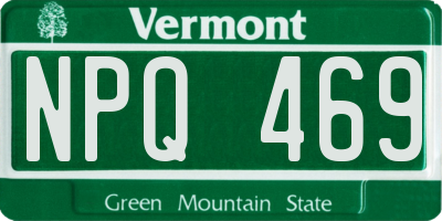VT license plate NPQ469