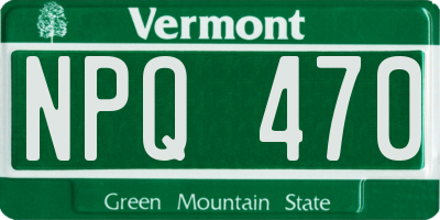 VT license plate NPQ470