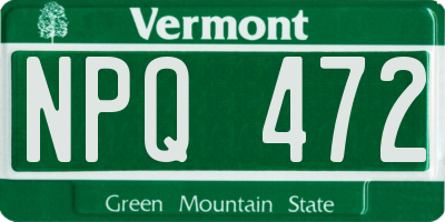 VT license plate NPQ472