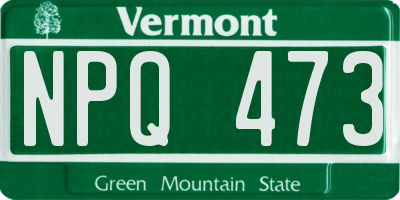 VT license plate NPQ473
