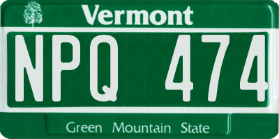 VT license plate NPQ474