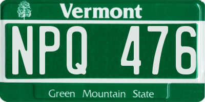 VT license plate NPQ476