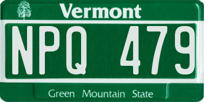 VT license plate NPQ479