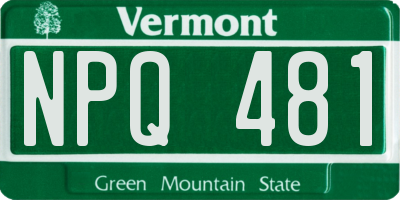 VT license plate NPQ481