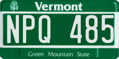 VT license plate NPQ485