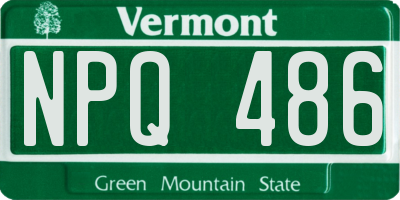 VT license plate NPQ486