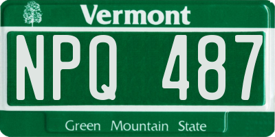 VT license plate NPQ487