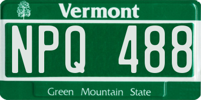 VT license plate NPQ488