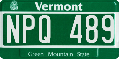 VT license plate NPQ489