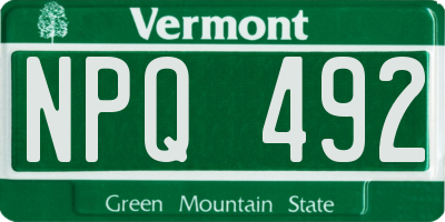 VT license plate NPQ492
