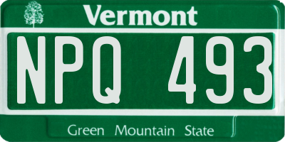 VT license plate NPQ493
