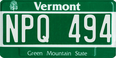 VT license plate NPQ494