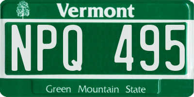 VT license plate NPQ495