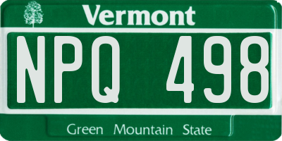 VT license plate NPQ498