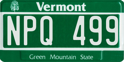 VT license plate NPQ499