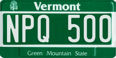 VT license plate NPQ500