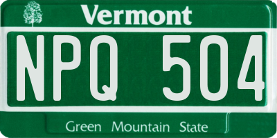 VT license plate NPQ504
