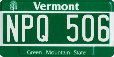 VT license plate NPQ506
