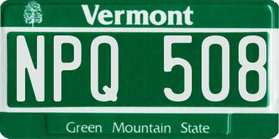 VT license plate NPQ508