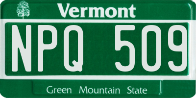 VT license plate NPQ509
