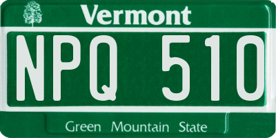 VT license plate NPQ510