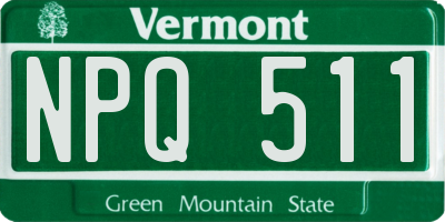 VT license plate NPQ511