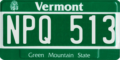 VT license plate NPQ513